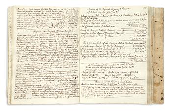 MEDICAL RECIPE AND COMMONPLACE BOOK.  Manuscript in English with passages in French, Latin, and Italian. 18th century. Lacks 4 leaves.
